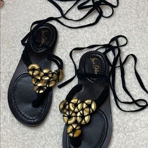 Sam Edelman Leather Black lace up sandals